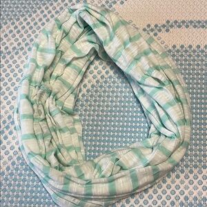 Striped Infinity Scarf in Mint and White